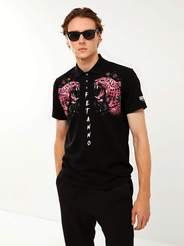Polo Shirt - Pink Leopard - Image 3