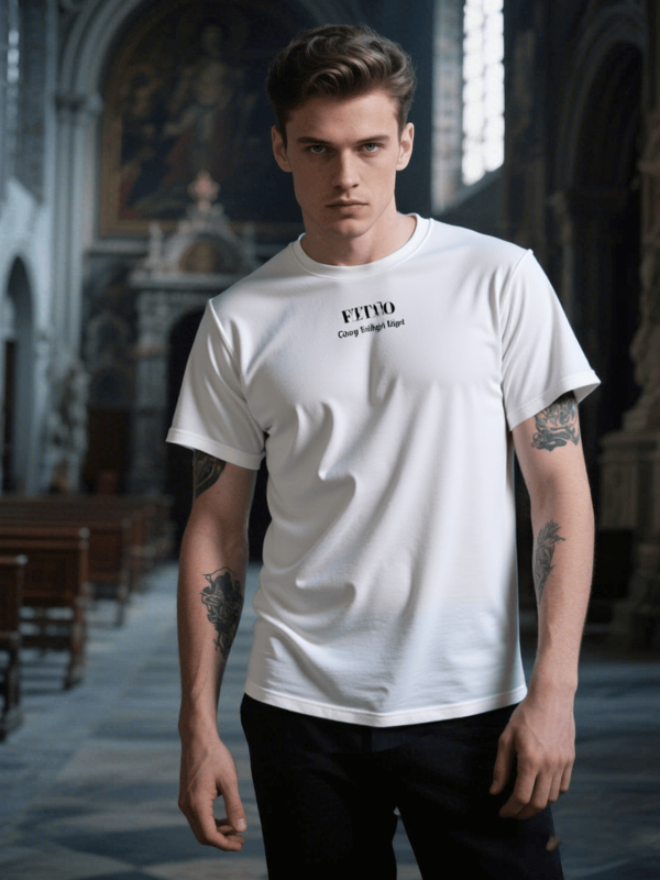 T-shirt - Thun không hình trắng đen Fetano - Image 5