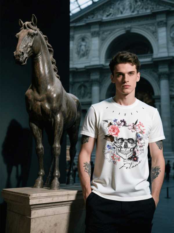 Polo Shirt - Rose Skull-Floral Death Polo - Image 9