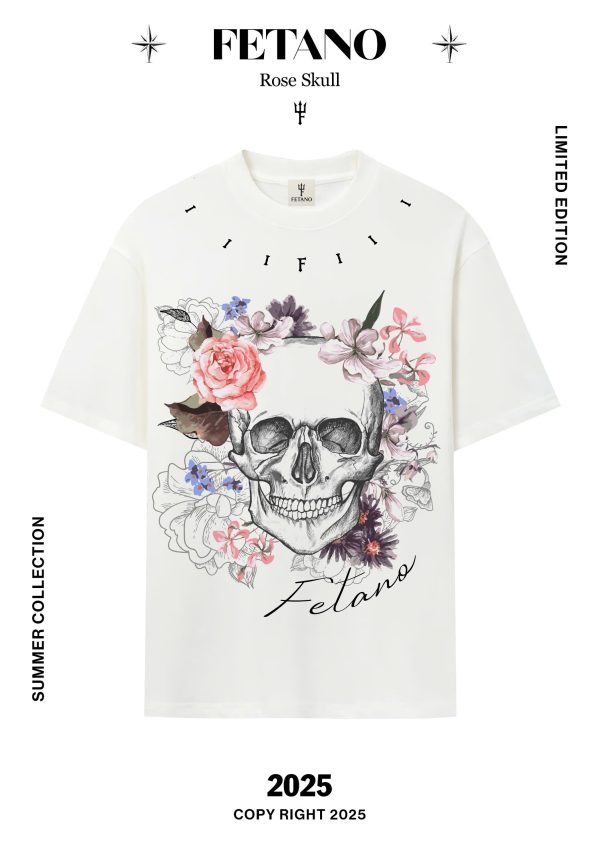 Polo Shirt - Rose Skull-Floral Death Polo - Image 5