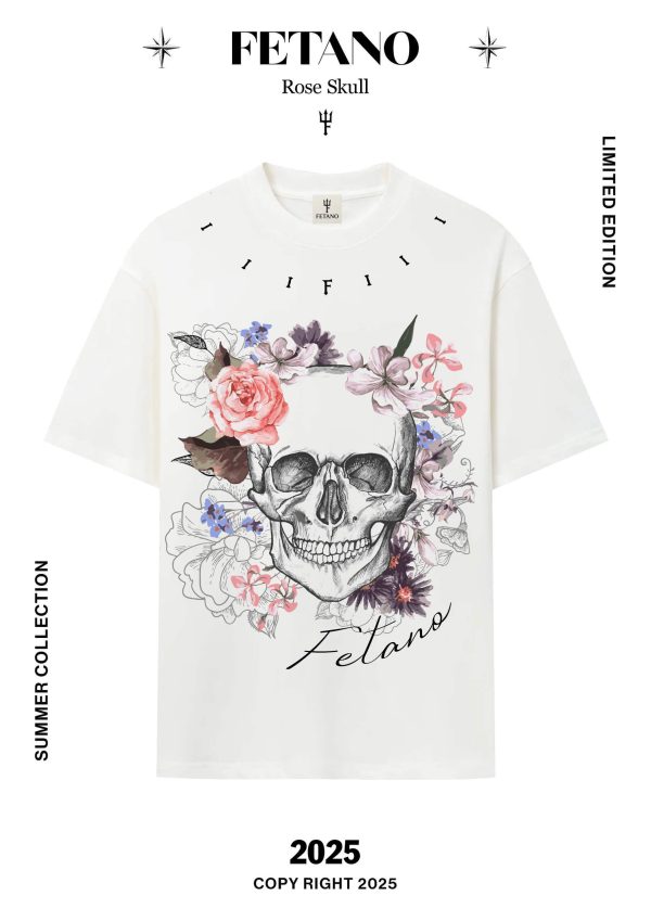 T-shirt - Rose Skull-Floral Death