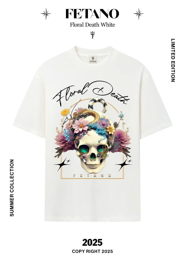 Polo Shirt - Rose Skull-Floral Death Polo - Image 6