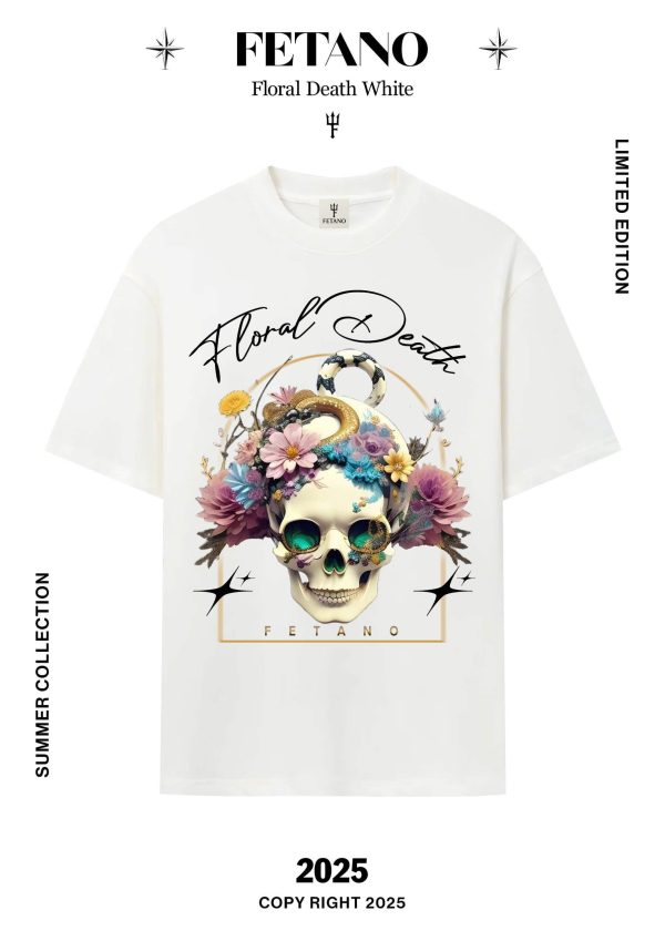 T-shirt - Rose Skull-Floral Death - Hình ảnh 2